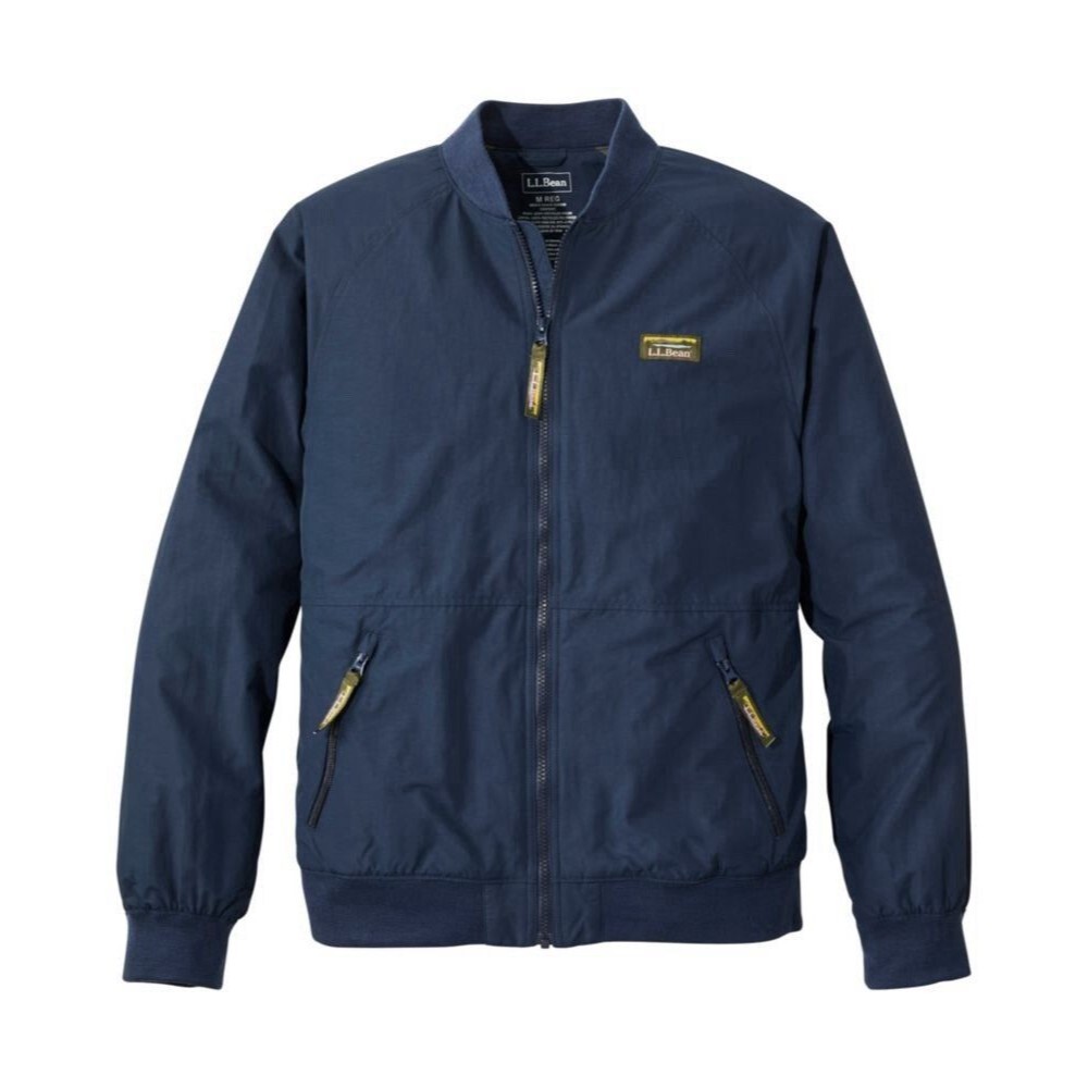 LL Bean Nylon Windbreaker fleece inside Man Sz L Large Regular Navy Blue